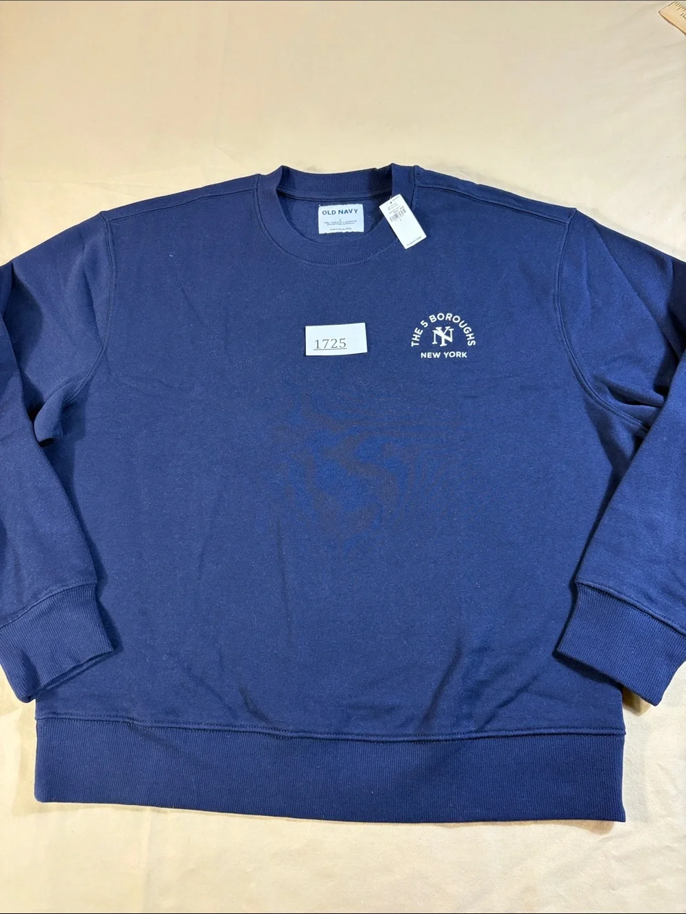 Old Navy New York Yankees Sweatshirt NWT Mens L Blue Crewneck 5 Boroughs MLB